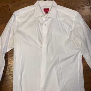 Alfani Stretch White Button Down, Slim Fit (M)
